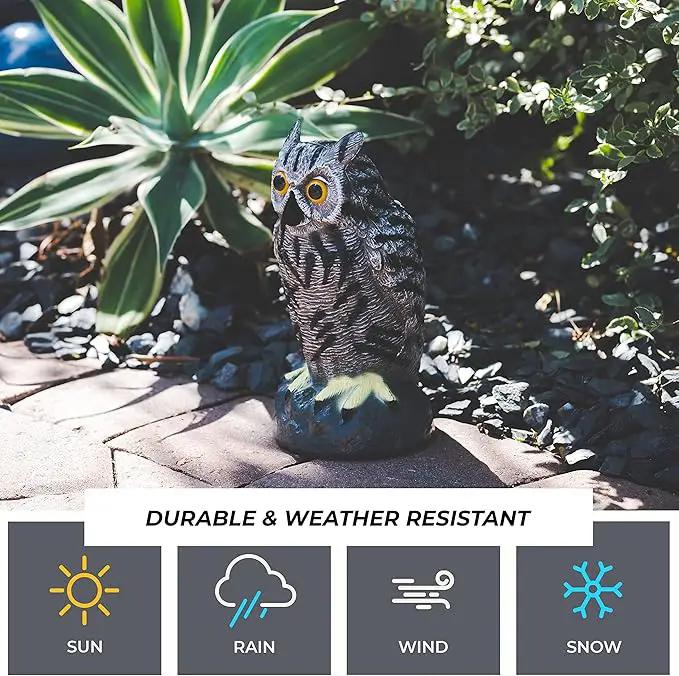 Galashield Owl Decoy to Scare Birds Away | Plastic Owls to Scare Birds Away | Owl Statue for Garden & Outdoors by GreenHaven Gardens