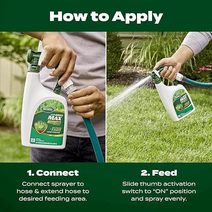 Scotts Liquid Green Max Lawn Food: 2,000 sq. ft., 2-in-1 Fertilizer and Iron Supplement, Use on Any Grass Type, 32 oz. by GreenHaven Gardens