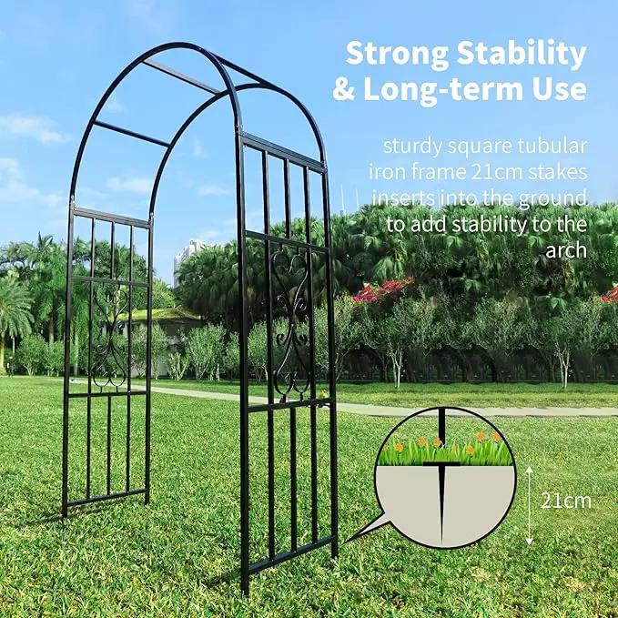 Arbors, Curved Metal Endurable Iron Trellis Plants Stand Use for Outdoor Garden Arbor Climbing Plants Wedding Arches Ceremony by GreenHaven Gardens