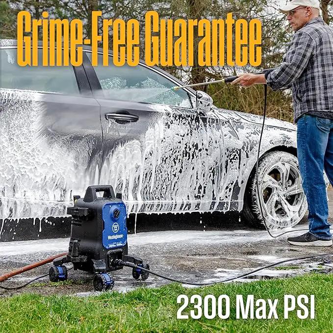 Westinghouse ePX3100 Electric Pressure Washer, 2300 Max PSI 1.76 Max GPM with Anti-Tipping Technology, Onboard Soap Tank, Pro-Style Steel Wand, 5-Nozzle Set, for Cars/Fences/Driveways/Home/Patios by GreenHaven Gardens