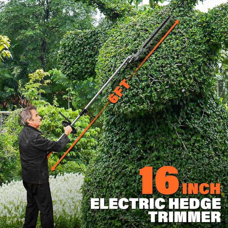 MAXLANDER 40V Hedge Trimmer, Weed Wacker Cordless, 8" Electric Pole Saw and Brush Cutter Blade, 4-in-1 Multi Garden Tools with 2 * 20V 4.0Ah Batteries and 1*Charger by GreenHaven Gardens