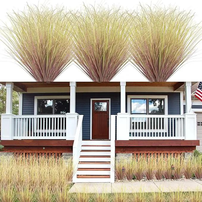 100Pcs Artificial Grass Plants, Faux Shrubs Wheat Grass, Artificial Tall Grasses Fake Plants for Outdoor Decor,Artificial Greenery Stems Weed for Room Indoor Home Decor（Light Purple） by GreenHaven Gardens