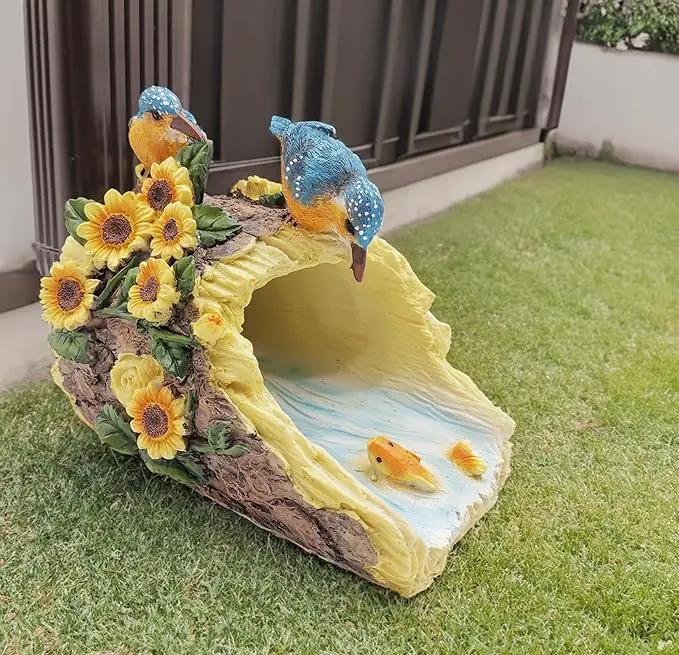 Bird Statues Outdoor Decoration, Resin Statue Garden Decor, Animal Downspout Diverter, Decorative Gutter Extension, 3"4" Downspout Extender Diverter Splash Block by GreenHaven Gardens