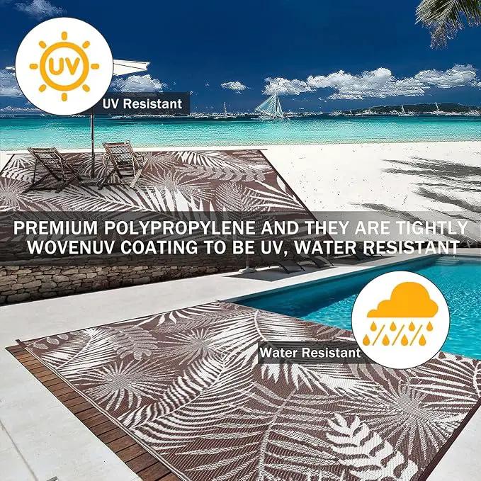 HiiARug Outdoor Rug 5x7Ft Outdoor Plastic Straw Rug Waterproof Outdoor Rugs for Patios Clearance Reversible Patio Mat Outdoor Carpet for Patio Camping Porch Deck RV Camper Backyard by GreenHaven Gardens