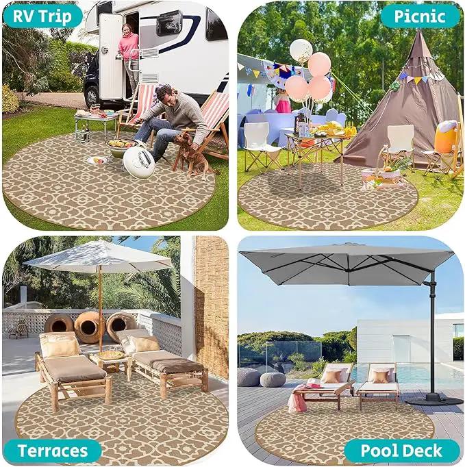 HEBE Outdoor Rug Waterproof 8ft, Plastic Straw Rug Camping Rug, Reversible Outdoor Patio Rugs RV Mat Clearance, Indoor Outside Floor Carpet for Porch,Deck,Camper,Balcony,Backyard by GreenHaven Gardens