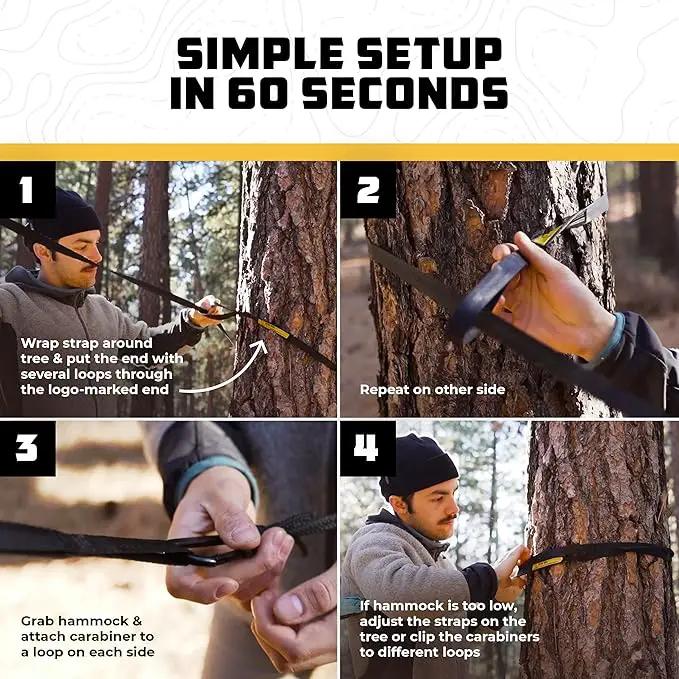 Wise Owl Outfitters Camping Hammock – 500lbs Portable Hammock with Tree Straps - Travel, Backpacking, Hiking, Outdoors Camping Gear - Single or Double by GreenHaven Gardens