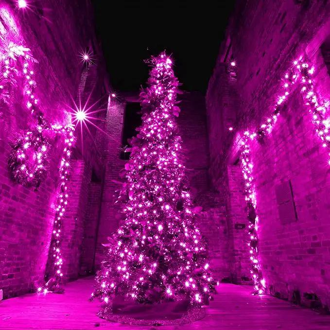 weillsnow Pink Halloween Lights Outdoor, 164 FT 500 LED String Lights Plug in, 8 Modes Waterproof Fairy Lights for Valentines Day, Halloween, Party, Wedding, Bedroom, Garden Decorations by GreenHaven Gardens