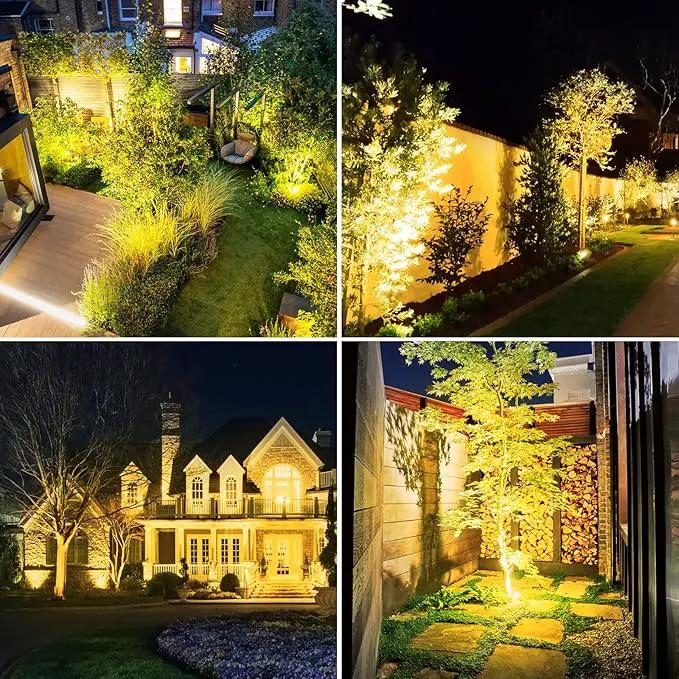 2W Solar Spotlights,T-SUNRISE IP65 Waterproof Outdoor Solar Lights Landscape Lighting Wall Light Auto On/ Off with 2 Warm White Dual Spot Headlamp for Tree,Patio, Yard, Garden by GreenHaven Gardens