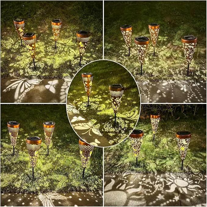 DIBIEECN 6 Pack Butterfly Solar Pathway Lights Outdoor,Metal Garden Decorations Outdoor Lights with Patterns and Warm Light,Waterproof Landscape Lighting for Path Patio Backyard Walkway Yard by GreenHaven Gardens