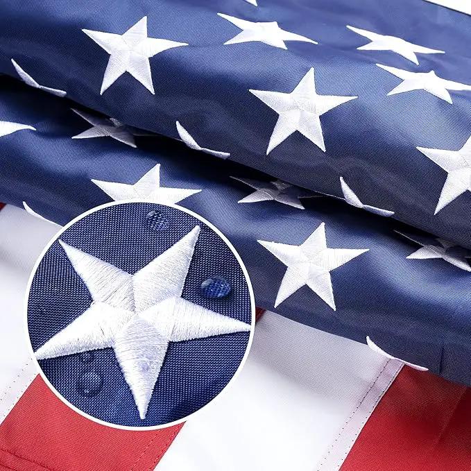 American Flag 5x8 Ft, USA US Flags Outdoor, Heavy Duty Durable, Embroidered Stars, Sewn Stripes and Brass Grommets by GreenHaven Gardens