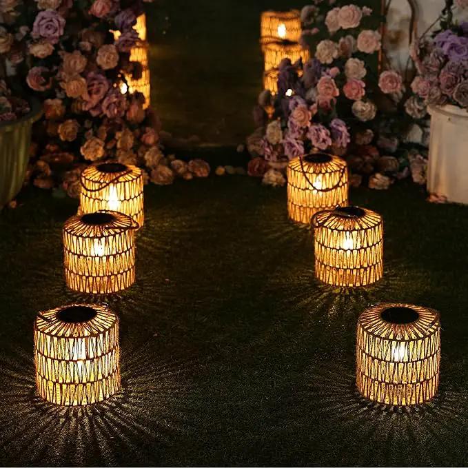 Cooo Solar Lantern Outdoor Hanging – Handwoven Jute Rope Lantern with Warm Edison Bulb, IP65 Waterproof Solar Powered Garden Light for Porch Patio, Yard Table Rustic Boho Decor, 8.27” Tall by GreenHaven Gardens