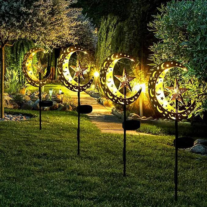 2 Pcs Ramadan Solar Lights Ramadan Decorations Outdoor Mubarak Star Moon Solar Stakes Lights Waterproof for Eid Decorations Outdoor Garden Walkway Lawn Patio Yard(Star) by GreenHaven Gardens