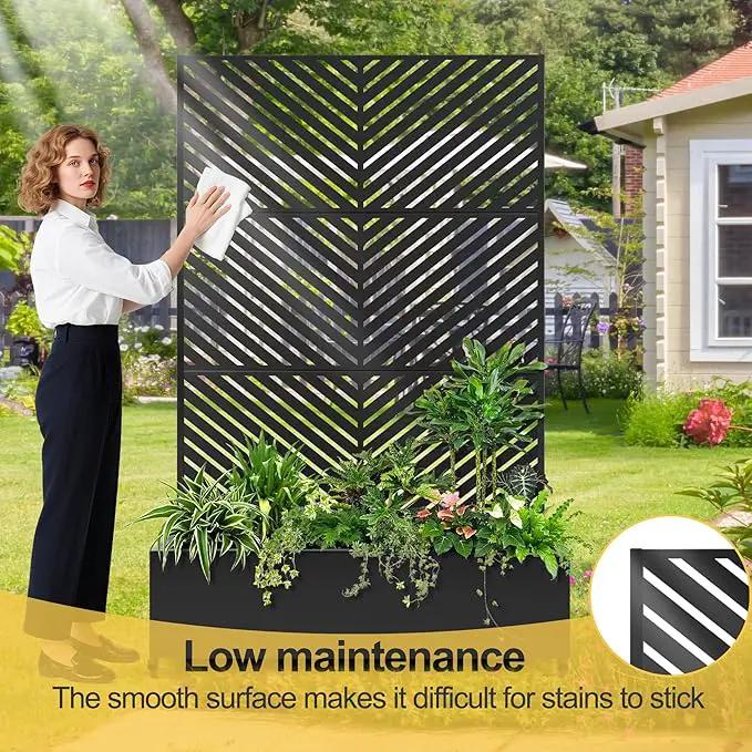 Raised Garden Bed with Trellis and Wheels,73"x47"x16" Metal Raised Garden Bed,Black Parallel Metal Planter with Climbing Trellis for Vines & Vegetables by GreenHaven Gardens