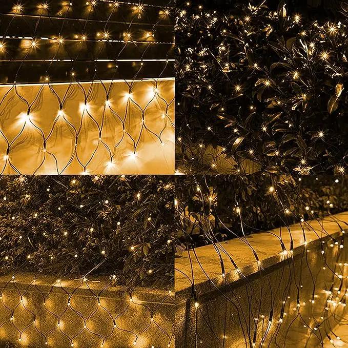 Dazzle Bright Christmas Net Lights, 360 LED 12FT x 5 FT Green Wire Waterproof Connectable Lights with 8 Modes, Christmas Outdoor Lights for Bushes Garden Party Wedding Holiday Decoration (Warm White) by GreenHaven Gardens