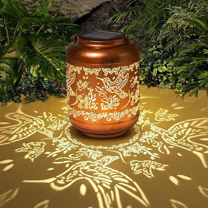 Hummingbird Solar Lanterns Outdoor Hanging Waterproof Hummingbird Garden Decor Christmas Gifts for Women Mom Grandma Metal Solar Lights Decoration Outside for Yard, Patio,Pathway Landscape by GreenHaven Gardens