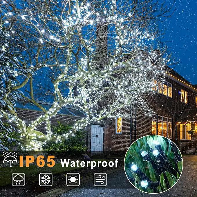 2 Pack Solar String Lights for Outside, Each 39Ft 120 LED Solar Lights Outdoor, 8 Modes Waterproof Solar Powered Fairy Twinkle Light for Backyard Patio Tree Party Garden Decoration, White by GreenHaven Gardens
