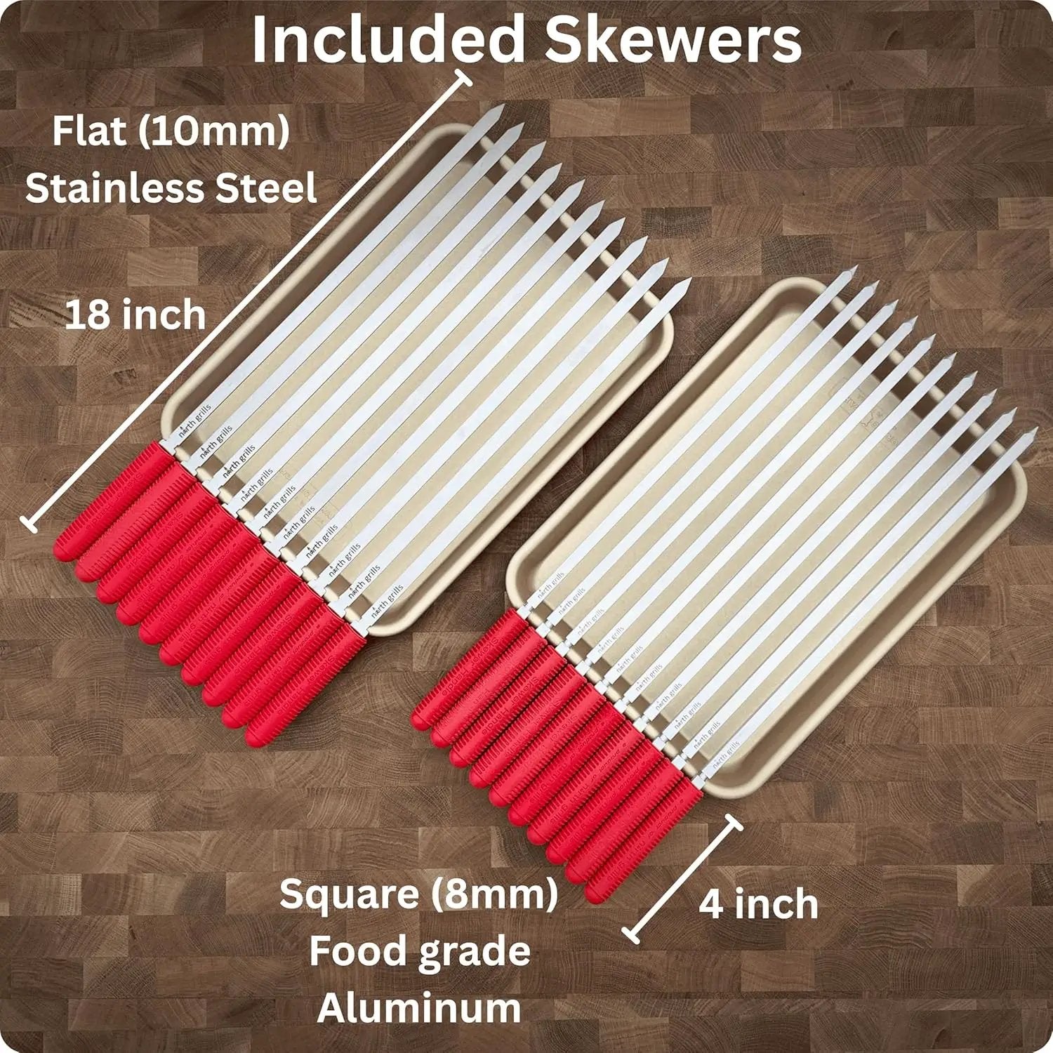 𝗖𝗵𝗮𝗿𝗰𝗼𝗮𝗹 𝗞𝗮𝗯𝗼𝗯 𝗚𝗿𝗶𝗹𝗹 by 𝗡𝗼𝗿𝘁𝗵 𝗚𝗿𝗶𝗹𝗹𝘀: precise heat control, silicone-handle square & flat skewers, charcoal starter tool, tongs, BBQ gloves, and storage & travel bags. by GreenHaven Gardens