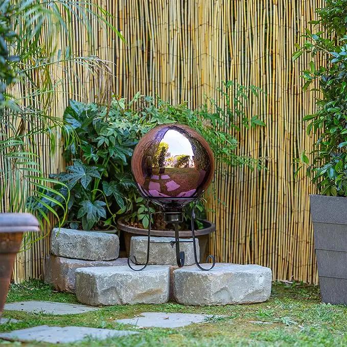 Alpine Corporation 10" Diameter Indoor/Outdoor Glass Gazing Globe Festive Yard Décor, Purple by GreenHaven Gardens