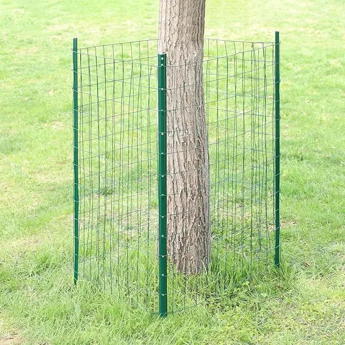 Green PVC Coated Welded Wire Fence 36 Inch x 25 Foot, 2 Inch x 3 Inch 16GA, Garden Border Fencing Roll Vinyl Coating Metal Wire Mesh for Yard Vegetable Plant Protection Poultry Netting by GreenHaven Gardens