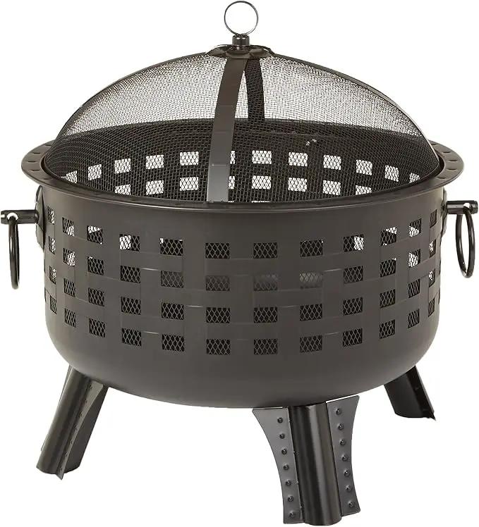 Amazon Basics 27 inch Steel Round Lattice Fire Pit by GreenHaven Gardens