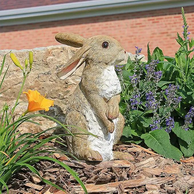 Design Toscano QM200681 Hopper the Bunny Standing Rabbit Indoor/Outdoor Garden Statue, 6 Inches Wide, 11 Inches Tall, Handcast Polyresin, Full Color Finish by GreenHaven Gardens