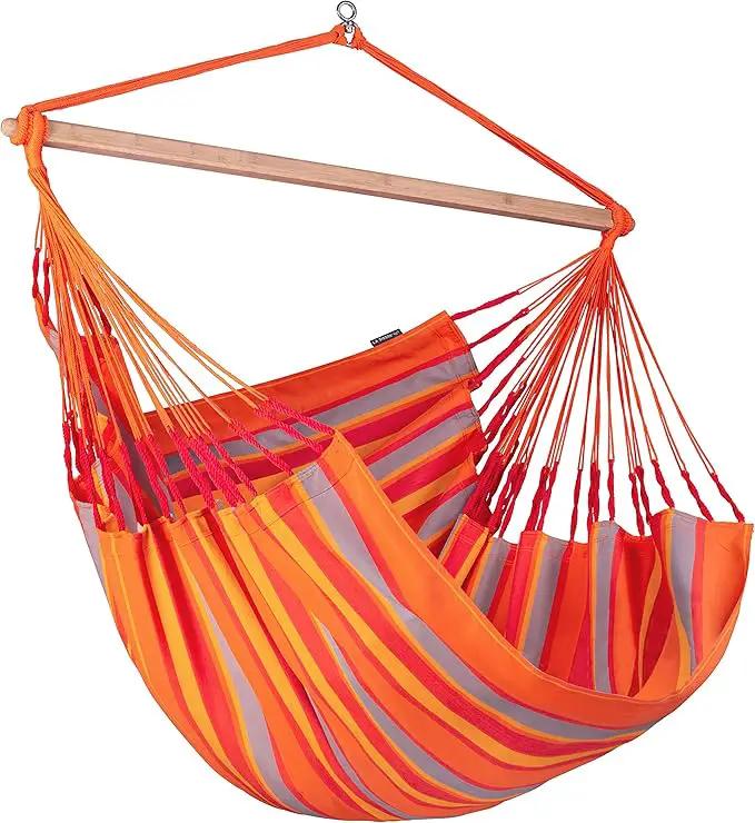 LA SIESTA® - XL King Domingo Hammock Swing Chair - Weather & Tear Resistant Hanging Hammock Chair - Indoor Outdoor Hammock Chair Swing - Hanging Chair for Patio Porch Bedroom - Max 355 Lbs, Toucan by GreenHaven Gardens