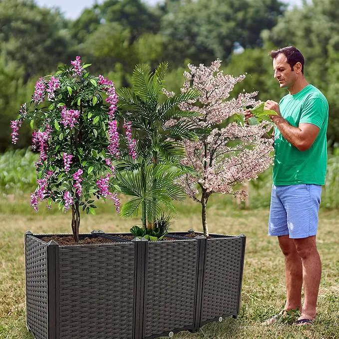 Raised Garden Bed Large Planters for Outdoor Plants Deepened Plant pots Planter Box Elevated Garden Patio Balcony Deck to Planting Flowers Vegetables Tomato and Herbs by GreenHaven Gardens