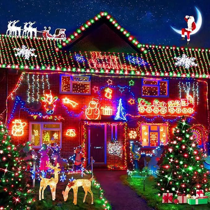 KNONEW 600ft 1500 LED String Lights Outdoor Christmas Lights 8 Modes & Timer Fairy Light Plug in Waterproof LED String Lights for Xmas Yard Tree Wedding Party Holiday Decorations (Red and Green) by GreenHaven Gardens