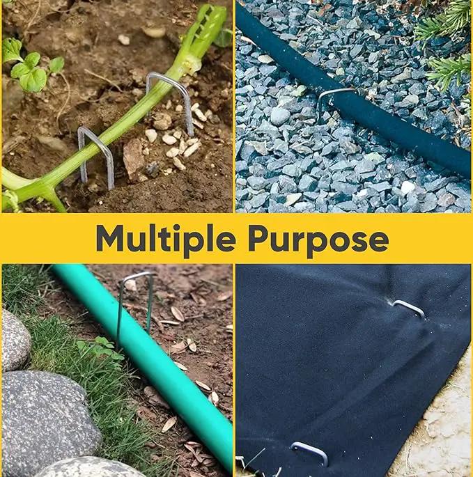 USA Made 15 Pack Landscape Staples 6 inch 11 Gauge Garden Stakes Galvanized Garden Staples | Metal Ground Stakes for Gardening| Yard Stakes for Decoration, Weed Barrier Fabric by GreenHaven Gardens