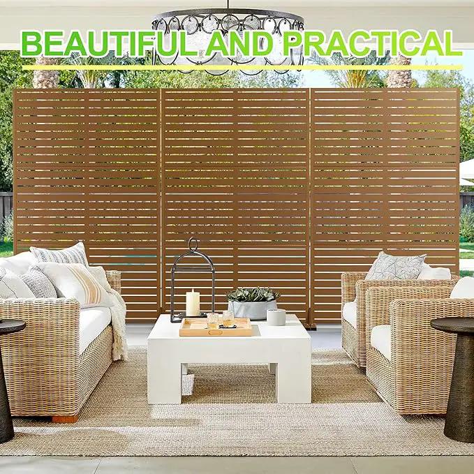 Outdoor Privacy Screen,72" H×47" W Metal Privacy Screen, Freestanding Privacy Fence Panels for Patio by GreenHaven Gardens