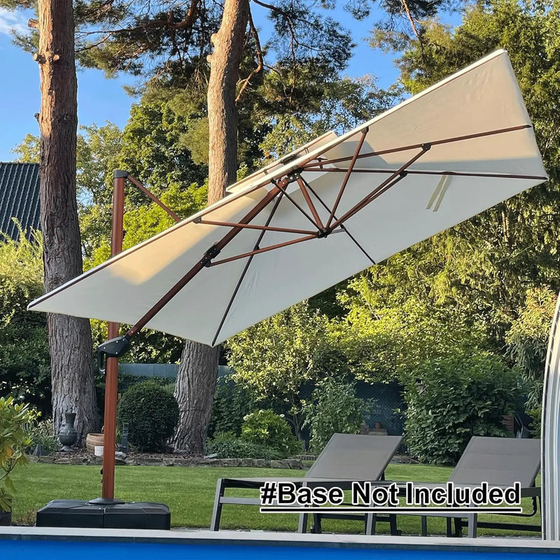 PURPLE LEAF 12ft Patio Umbrella Outdoor Square Umbrellas Large Cantilever Umbrella Windproof Offset Heavy Duty Sun Umbrellas for Garden Deck Pool Patio, Cream by GreenHaven Gardens