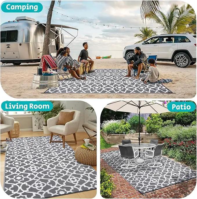 HEBE Outdoor Rug Waterproof 5x8, Plastic Straw Rug Camping Rug, Reversible Outdoor Patio Rugs RV Mat Clearance, Indoor Outside Floor Carpet for Porch,Deck,Camper,Balcony,Backyard by GreenHaven Gardens
