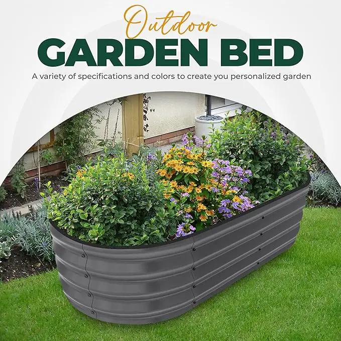 Utopia Home Galvanized Raised Garden Bed, 4 by 2 by 1 feet Lightweight Planter Boxes Outdoor with Easy Assembly, Large Garden Bed for Vegetables, Fruits, Flowers, Dark Grey by GreenHaven Gardens