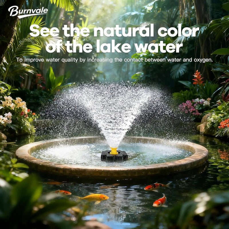 Pond Fountain Aerator, 1HP 15000 GPH Floating Aerating Fountain with Timer & 100FT Rope & Cord, Jet System for Large Outdoor Ponds & Lakes by GreenHaven Gardens