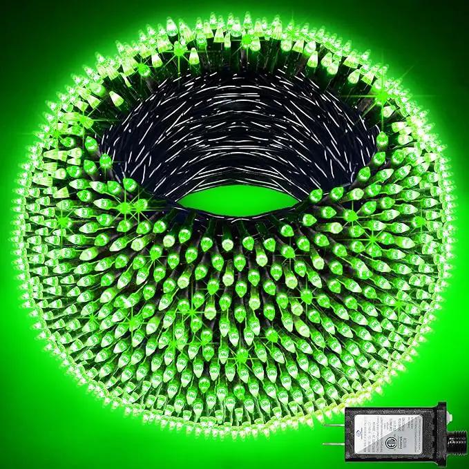 750 LED Outdoor Christmas Lights Decorations, 246ft Green Wire LED Christmas String Lights with Timer Memory, Twinkle Lighs for Indoor Outdoor Xmas Party Christmas Tree Wedding Garden Patio Green by GreenHaven Gardens