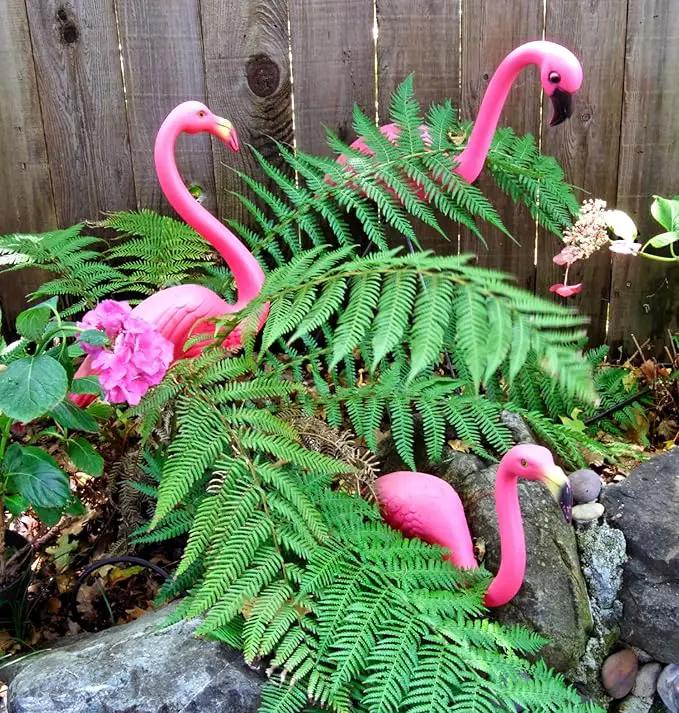 GIFTEXPRESS Pink Flamingos Yard Decorations - 2 Pack Extra Large 24" Tall Plastic Flamingo Statue w/Metal Stakes - Lawn Ornaments & Garden Decor for Outdoor Parties by GreenHaven Gardens