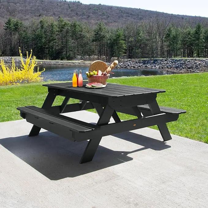 highwood Hometown Picnic Table, 6 Foot, Black by GreenHaven Gardens