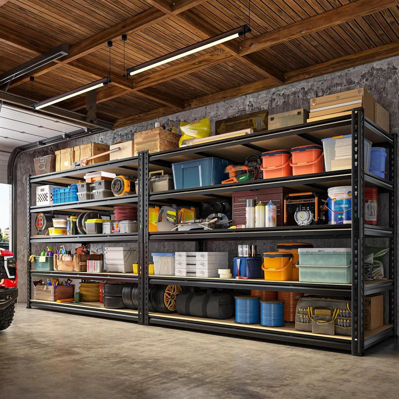 59.8"W Garage Shelving 72"H Storage Shelves 2750LBS Metal Shelving Heavy Duty Garage Shelves Adjustable 5 Tier Metal Shelf for Basement Warehouse Pantry Supermarket 59.8"W x 24"D x 72"H by GreenHaven Gardens