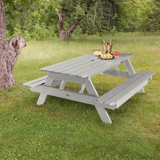 highwood Hometown Picnic Table, 6 Foot, Harbor Gray by GreenHaven Gardens
