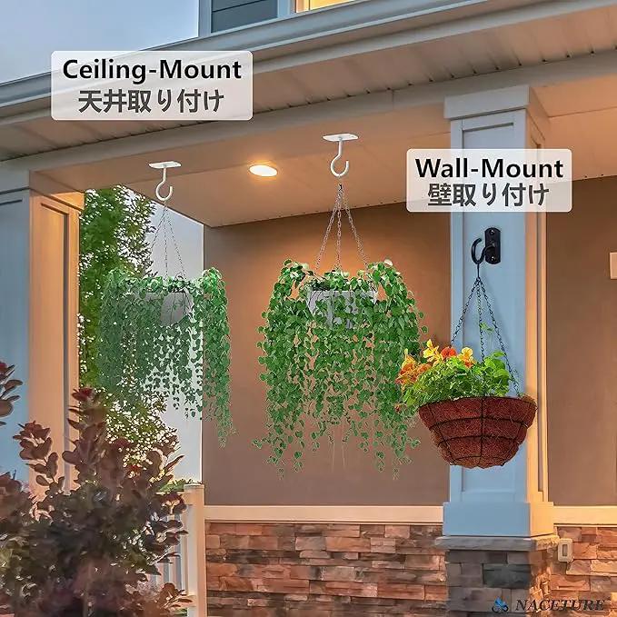 NACETURE Ceiling Hooks Heavy Duty 2 Pack - Plant Hooks for Ceiling Hanging Hook for Hanging Basket Hook, Light, Bird Feeders, Wind Chimes Décor Indoor & Outdoor (2.5" White 2 Pack) by GreenHaven Gardens