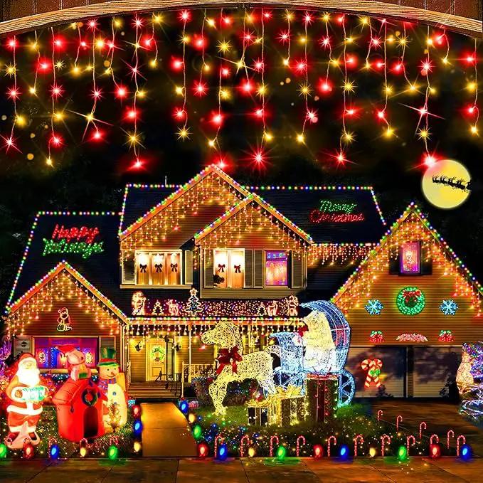 Hezbjiti Christmas Lights Decorations Outdoor, 1600LED 164FT Curtain Fairy Lights 8 Modes 320 Drops Fairy String Curtain Lights for Christmas Decor Eaves Window Party Yard Garden by GreenHaven Gardens