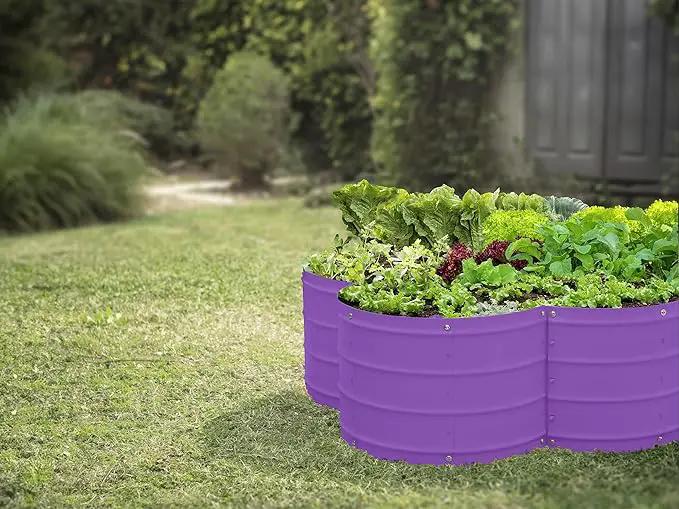 Galvanized Raised Garden Beds Outdoor // 3×3×1 ft Planter Raised Beds for Gardening, Vegetables, Flowers // Large Metal Garden Box (Purple) // Patented Tool-Free Design by GreenHaven Gardens