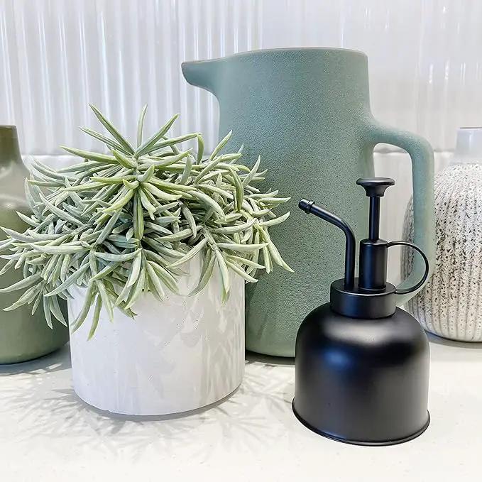 Plant Mister Spray Bottle Stainless Steel Watering Can for Indoor Plants Bonsai Sprayer Succulent Spritzer Houseplant Atomizer Terrarium Mister Modern Garden Tools 10oz/300ml Black by GreenHaven Gardens