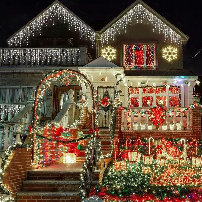 Hezbjiti Christmas Lights Outdoor, 400LED 33FT LED Icicle Lights 8 Modes 75 Drops Fairy String Lights for Christmas Decor Eaves Party Yard Garden by GreenHaven Gardens