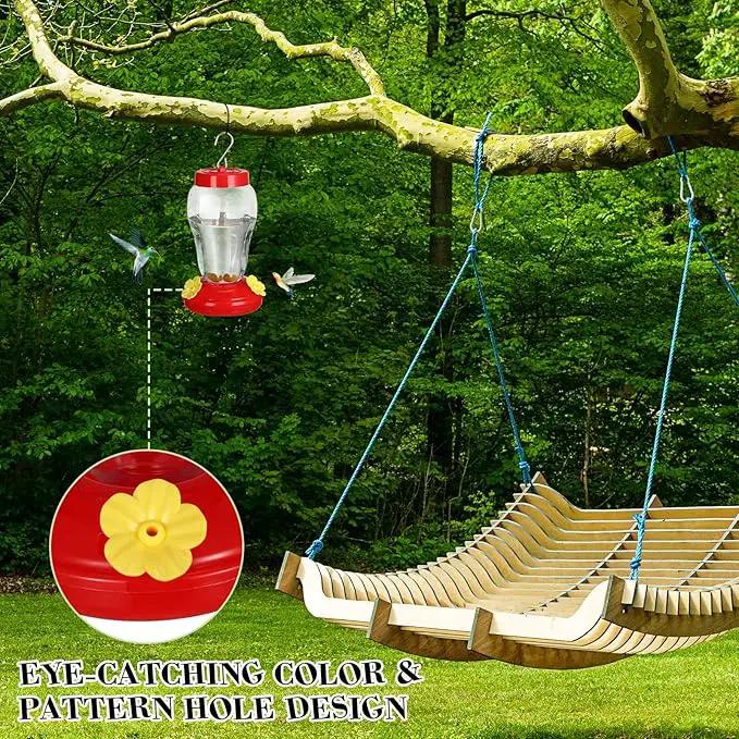 6 Pcs Hummingbird Feeder with Hanging Wires for Outdoor Hanging 16 oz Plastic Hummingbird Feeders Bird Feeder for Outside Wild Bird Feeder with 5 Feeding Ports for Home Garden Yard, Easy Filling by GreenHaven Gardens