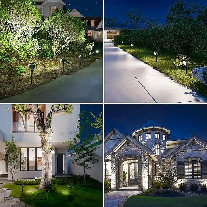 NIORSUN Solar Spot Lights Outdoor,23 LEDs Landscape Lighting with Auto On/Off and 3 Lighting Modes, IP67 Waterproof Spotlights,Outdoor Solar Lights for Yard Garden,2 Pack(Cool White) by GreenHaven Gardens