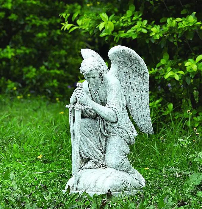 Joseph's Studio by Roman Inc., Kneeling Male Angel, Garden Collection, Religious Statue, Memorial, Angel, Patron Saint, Garden Décor (13x6x8) by GreenHaven Gardens