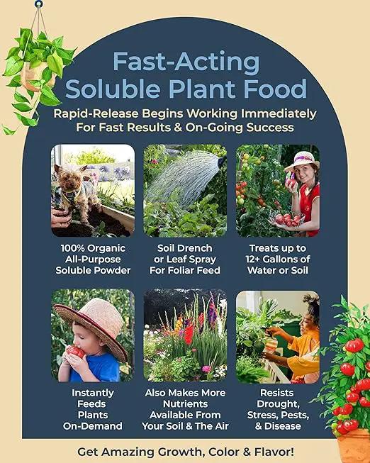 Organic Plant Magic - Truly Organic™ Easy to Use Soluble Plant Food Shaker: All-Purpose Fertilizer Concentrate for All Flower Vegetable Herb Fruit Tree Indoor Garden & House Plants [One 3 oz Shaker] by GreenHaven Gardens