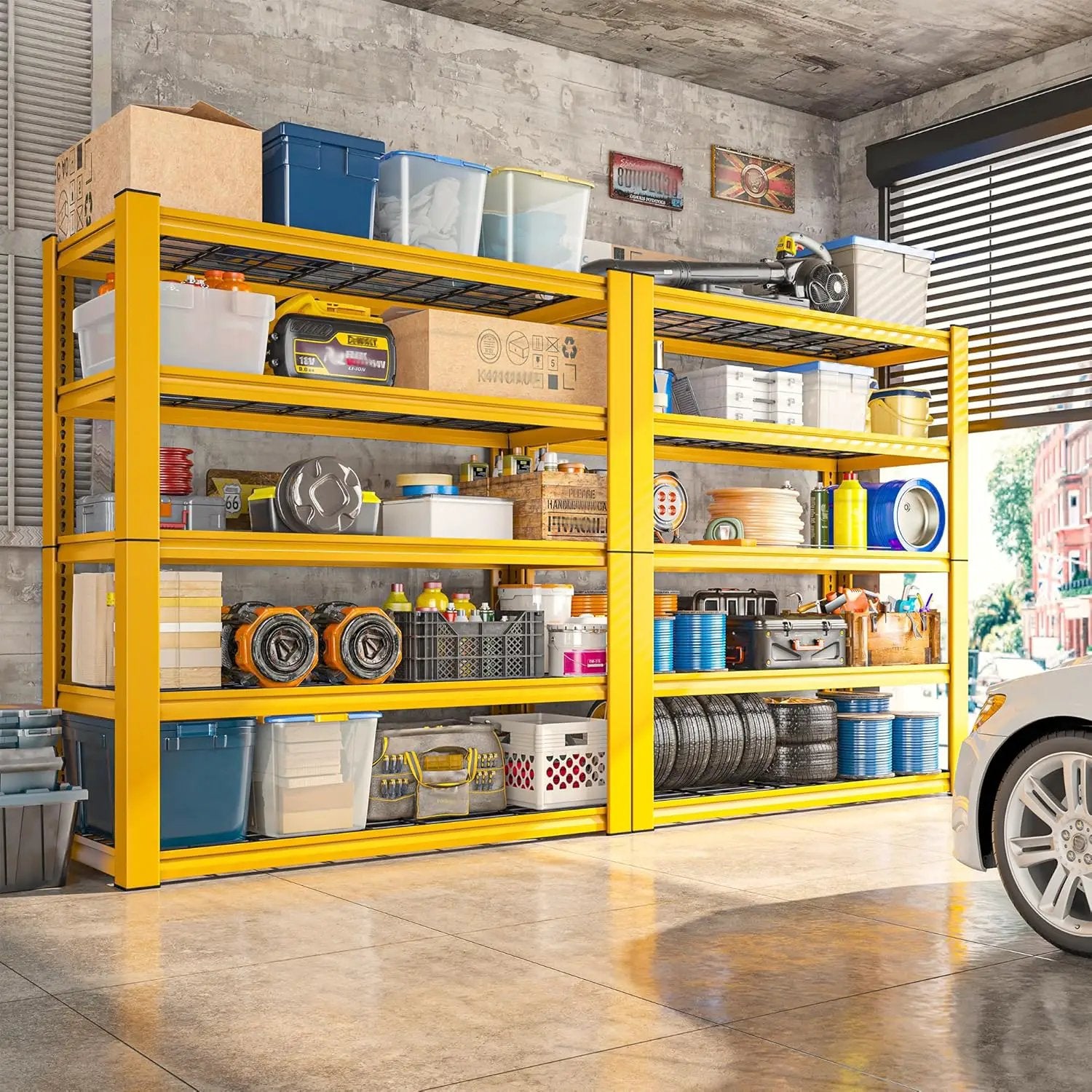 REIBII 72''H Garage Shelving 3010 LBS Storage Shelves Adjustable Metal Shelving 5 Tier Metal Shelves for Storage Industrial Shelf for Kitchen Pantry Warehouse Basement 72" HX35.5 WX16 D by GreenHaven Gardens