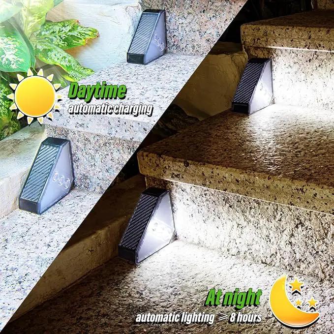 JSOT Solar Step Stair Lights Outdoor Waterproof for Yard Lighting Decor, 14 Pack Solar Powered Deck Fence Lights Outside, Solar Garden Lights for Backyard, Front Porch Step, Balcony, Wall, Patio by GreenHaven Gardens